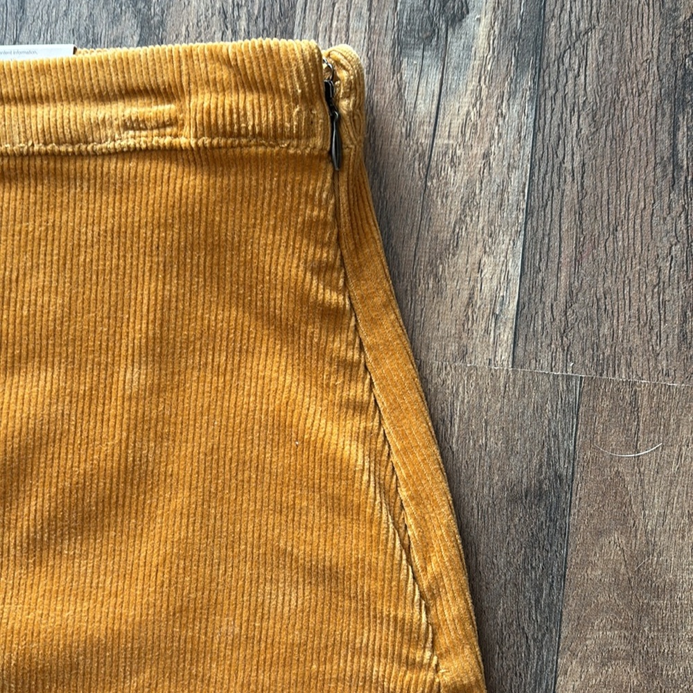 SO High Rise Corduroy Mustard Yellow Mini Skirt New - Picture 3 of 6